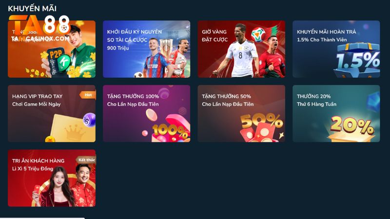 Sảnh game thường xuyên tổ chức các chương trình khuyến mãi hấp dẫn