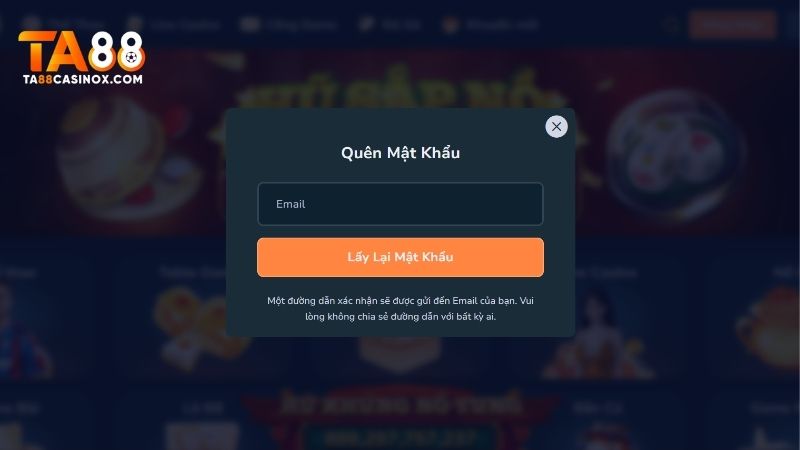 Tự lấy lại mật khẩu thông qua chức năng Quên mật khẩu